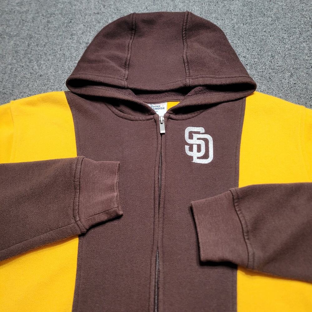 San Diego Padres Hoodie Youth Large 14-16 Brown Gold Kids Zip Up Sweatshirt MLB